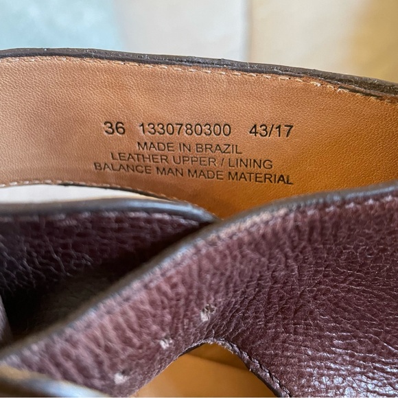 Dansko Brown Leather Wooden Platform Heel Boho Sandals Sz-36/US6 - Picture 3 of 13